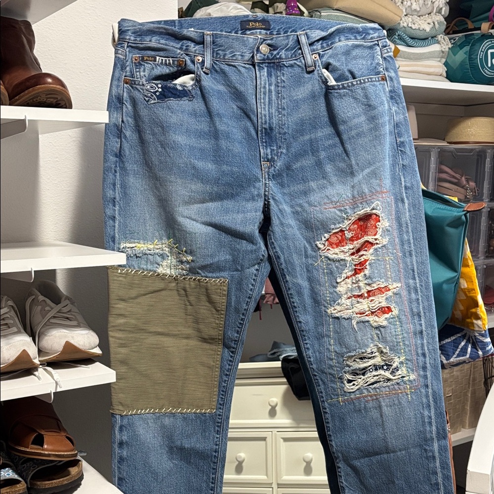 POLO Ralph Lauren patchwork boyfriend slim fit sz 30 EUC